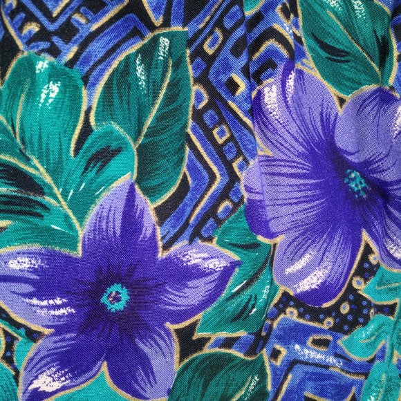 Vintage 80s SL Fashions Floral Belted Dress Sz.10P - Picture 6 of 9